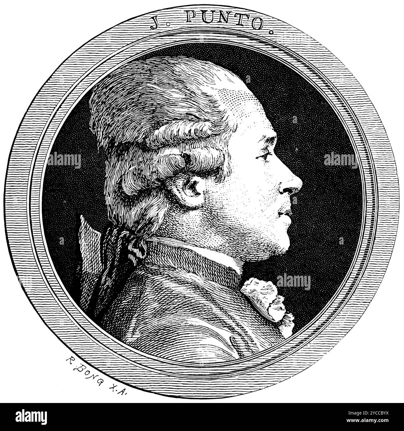 Johann Wenzel Stich, Pseudonym Giovanni Punto (Böhmen 1746-1803 Prag), historische Illustration 1892 Stockfoto
