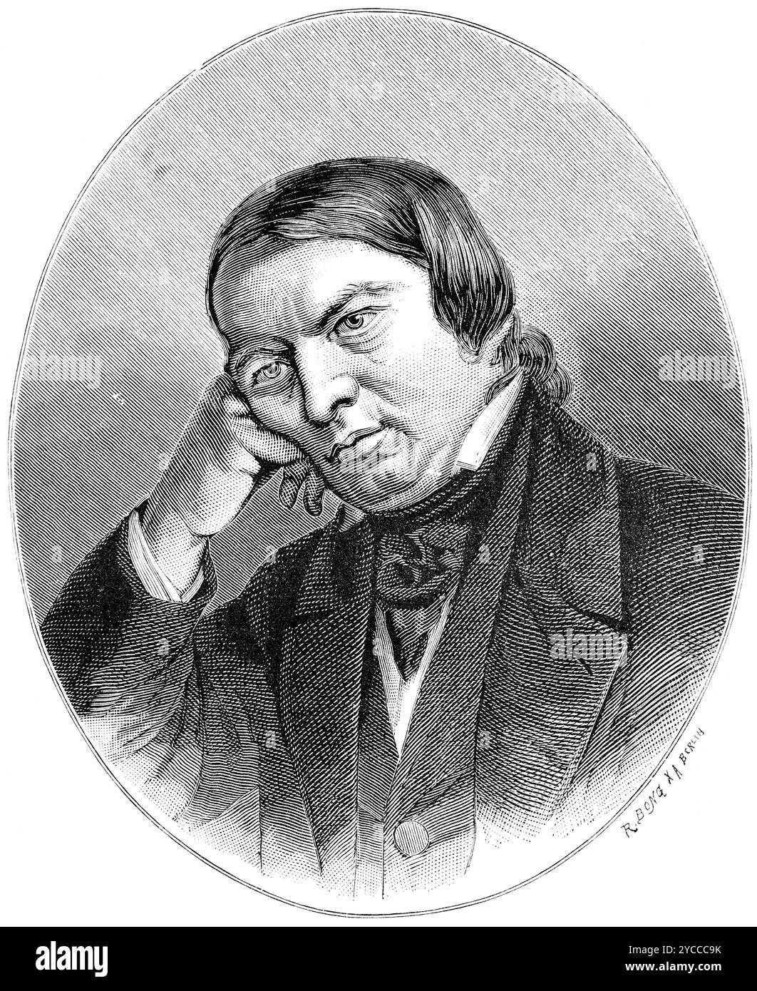 Robert Schumann ( Zwickau 1810 - 1856 Bonn) deutscher Komponist und Pianist, Romantik, historische Illustration 1892 Stockfoto