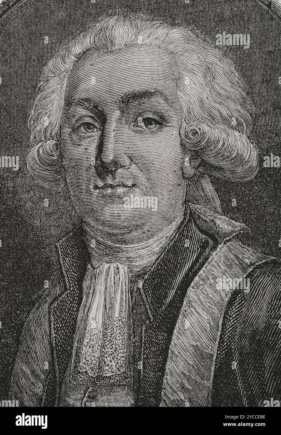 Gérard de Lally-Tollendal (1751-1830), Marquis de Lally-Tollendal. Französischer Politiker. 1789 wurde er zum Stellvertreter der Generalstände für den Adel von Paris gewählt. Er nahm an den Anfängen der Französischen Revolution Teil, lehnte aber als Konservativer weitreichende Veränderungen schnell ab. Hochformat. Zeichnung von Hippolyte de la Charlerie. Stich von Pannemaker. "Geschichte der Französischen Revolution". Band I, 1876. Stockfoto