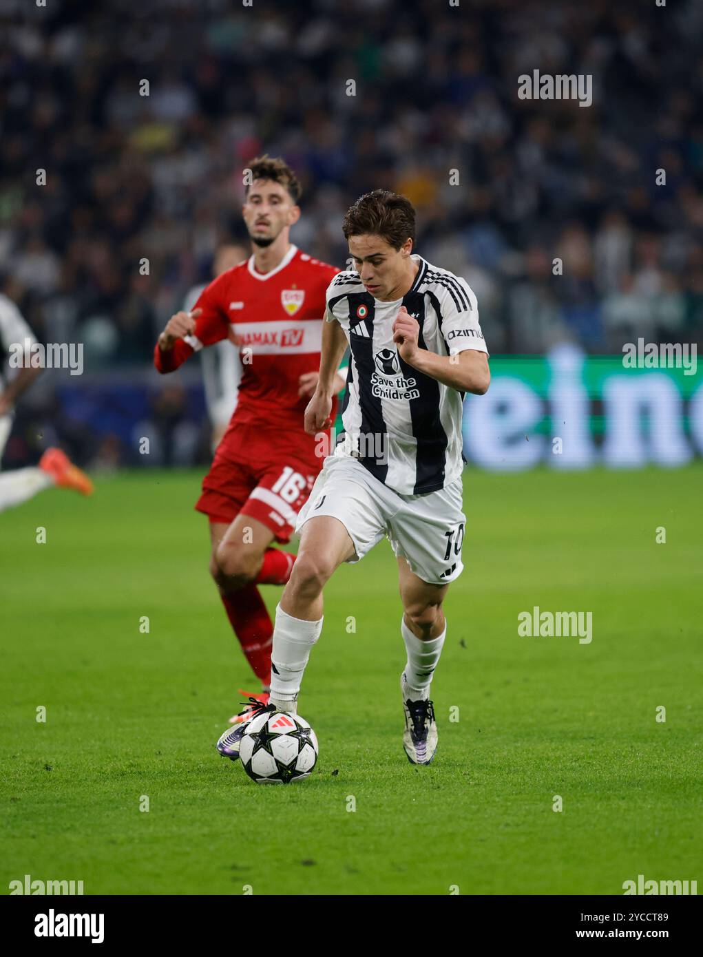 Turin, Italien. Oktober 2024. Turin, 22. Oktober 2024, UEFA Champions League, Juventus FC gegen VFB Stutgard Credit: Nderim Kaceli/Alamy Live News Stockfoto