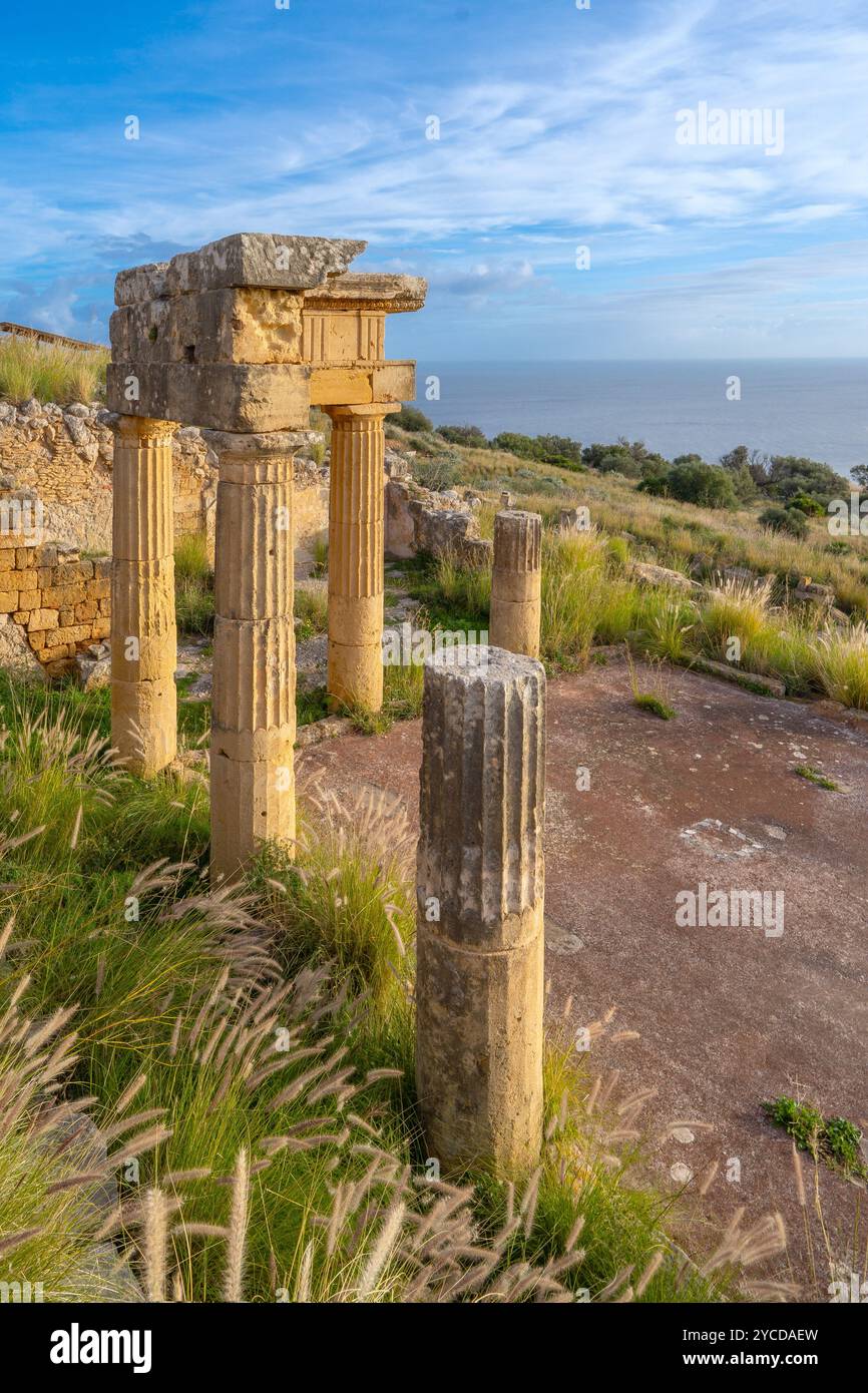 Das sogenannte Gymnasium, archäologisches Gebiet von ​​Solunto Stockfoto