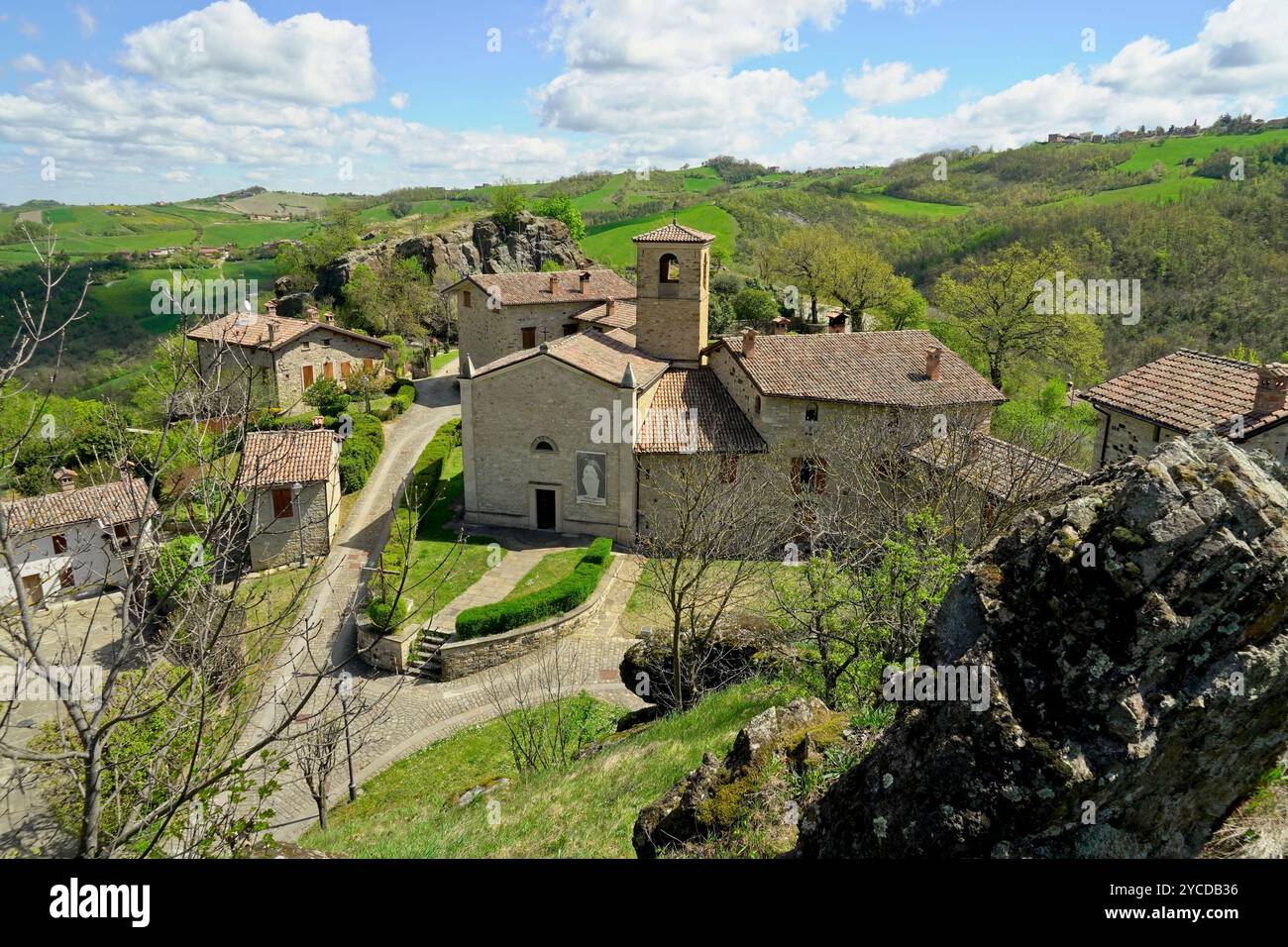 Mittelalterliches Dorf Sassi di Varana, Provinz Modena, Emilia Romagna, Italien Stockfoto