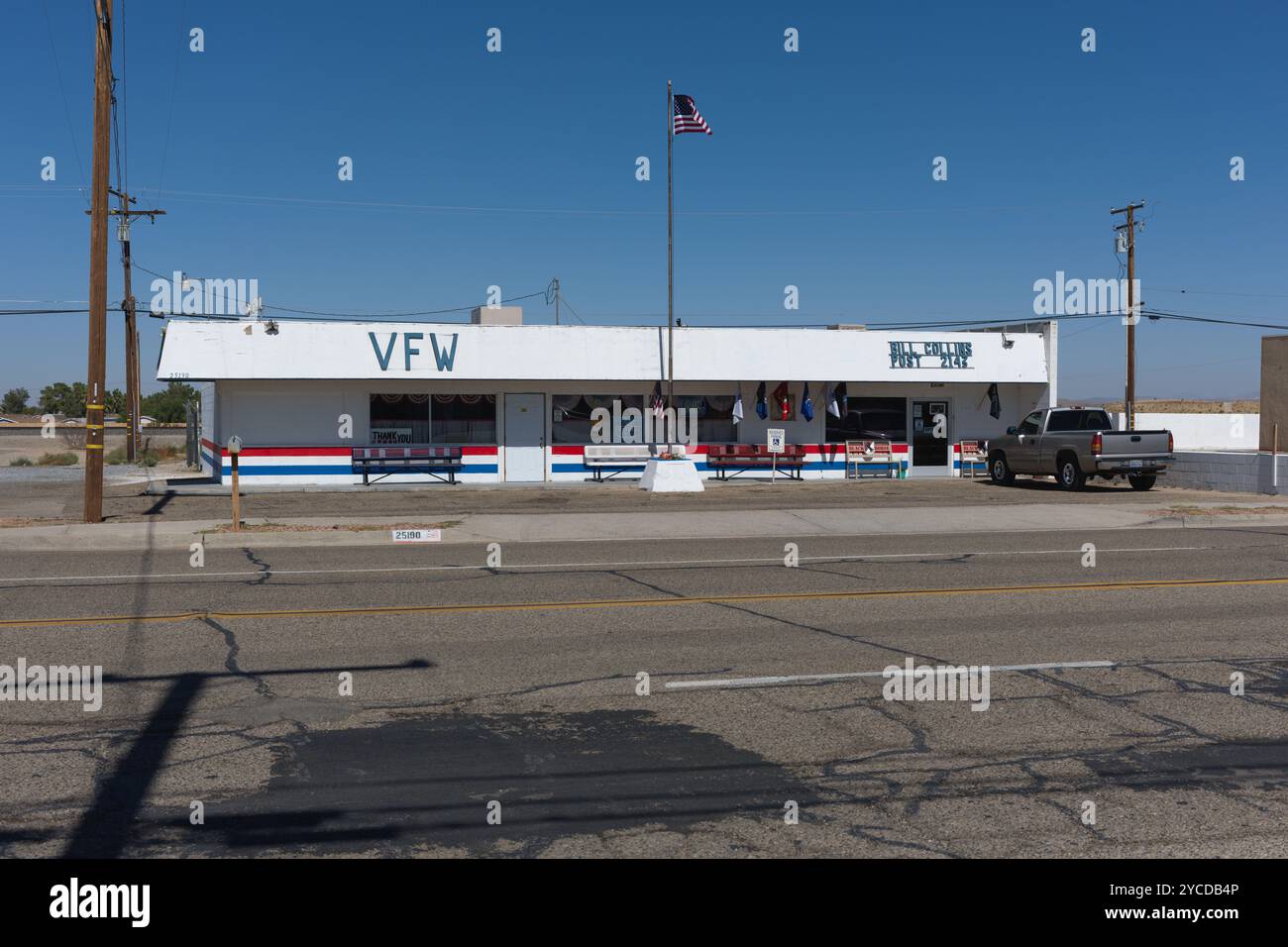 Veteranen von Foreign Wars, VFW, Meeting Hall, Barstow, Kalifornien. Stockfoto