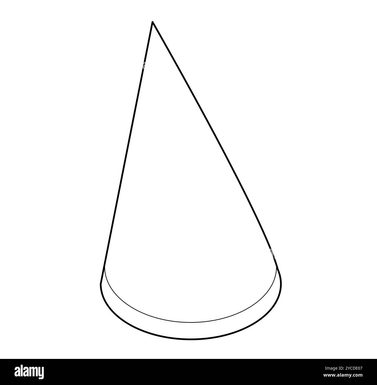 Spitz zulaufender Hut Magic Head Fashion Accessoire Cap mit breiter Krempe Kleidung technische Illustration. Vektor-Kopfbedeckung für Männer, Frauen, Unisex-Stil, flache Vorlage CAD-Modell Skizze Umriss isoliert Stock Vektor