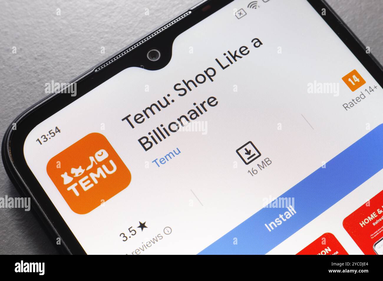 22. Oktober 2024, Brasilien. In dieser Abbildung wird das Temu App-Logo auf einem Smartphone-Bildschirm angezeigt Stockfoto