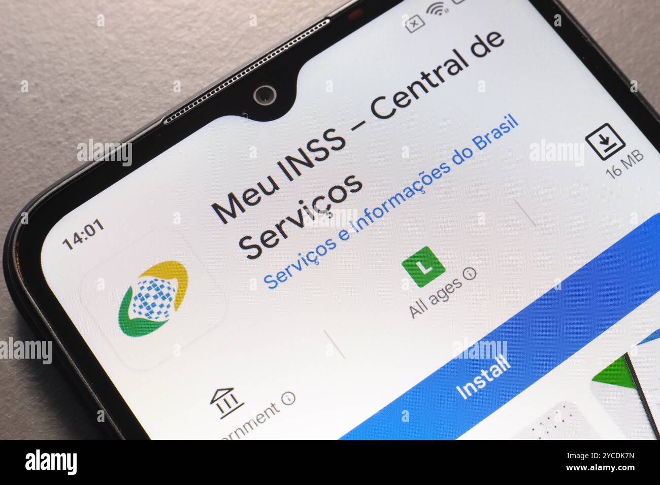 22. Oktober 2024, Brasilien. In dieser Fotoabbildung wird das Logo der Meu INSS App auf einem Smartphone-Bildschirm angezeigt Stockfoto