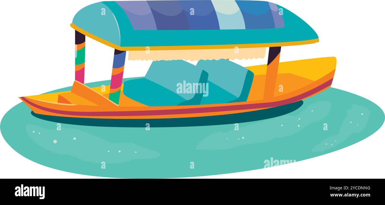 Hausbootfahrt in srinagar Stock Vektor