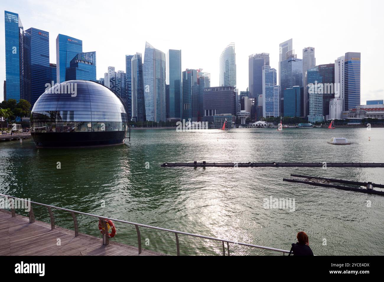 Apple Flagship Store in Marina Bay in Singapur Stockfoto