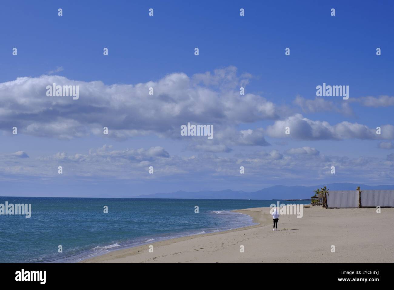 Barcares Beach, Plage Barcares, Portes du Roussillon, Departement Pyrenees-Orientales Südfrankreich, Frankreich, Europa Stockfoto