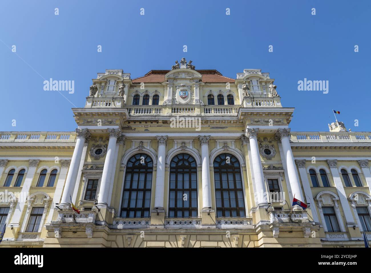 Gebäude des Rathauses von Oradea, Region Crisana, Rumänien, Europa Stockfoto