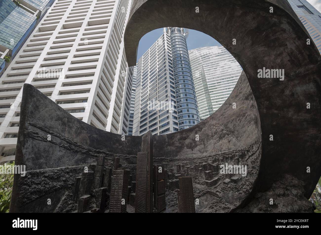 20.08.2016, Singapur, Republik Singapur, Asien, Blick auf Singapurs Wolkenkratzer im Geschäftsviertel um Raffles Place, Asien Stockfoto