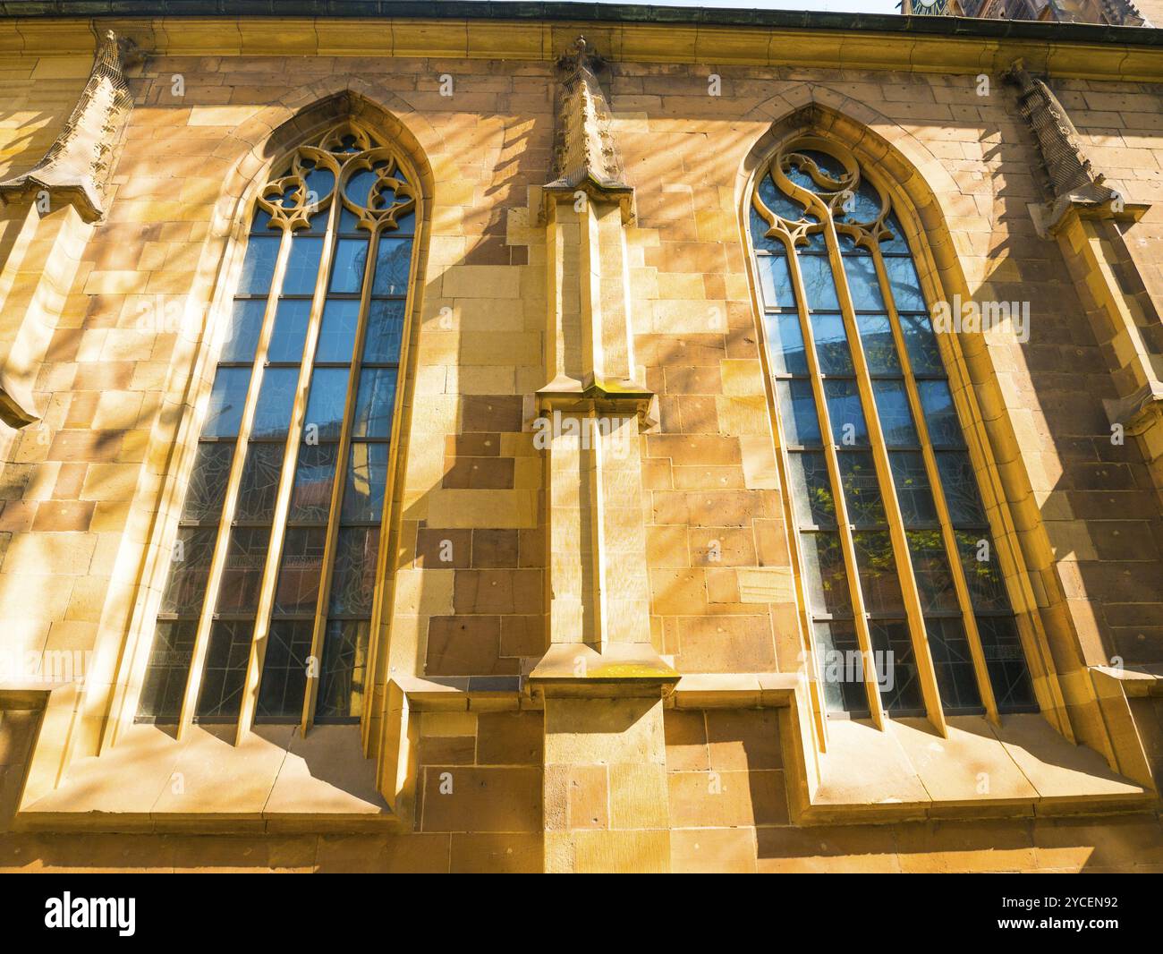 Stiftskirchenglockenturm in Stuttgart Stockfoto