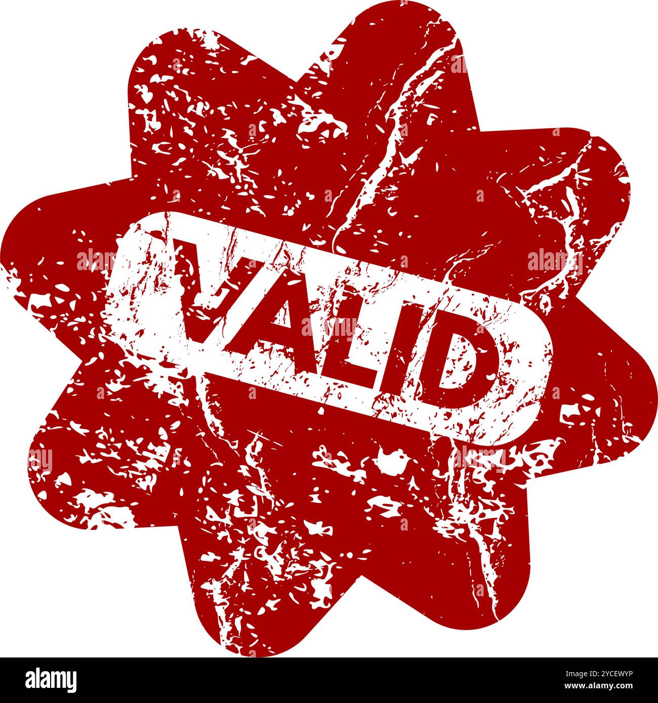 Gültig - roter Gummistempel mit Grunge-Effekt Stock Vektor