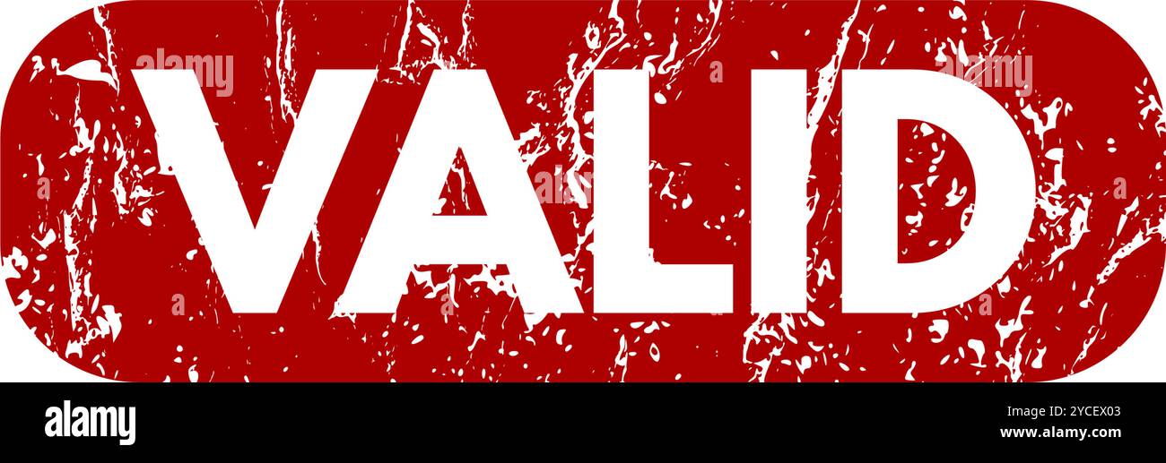 Gültig - roter Gummistempel mit Grunge-Effekt Stock Vektor
