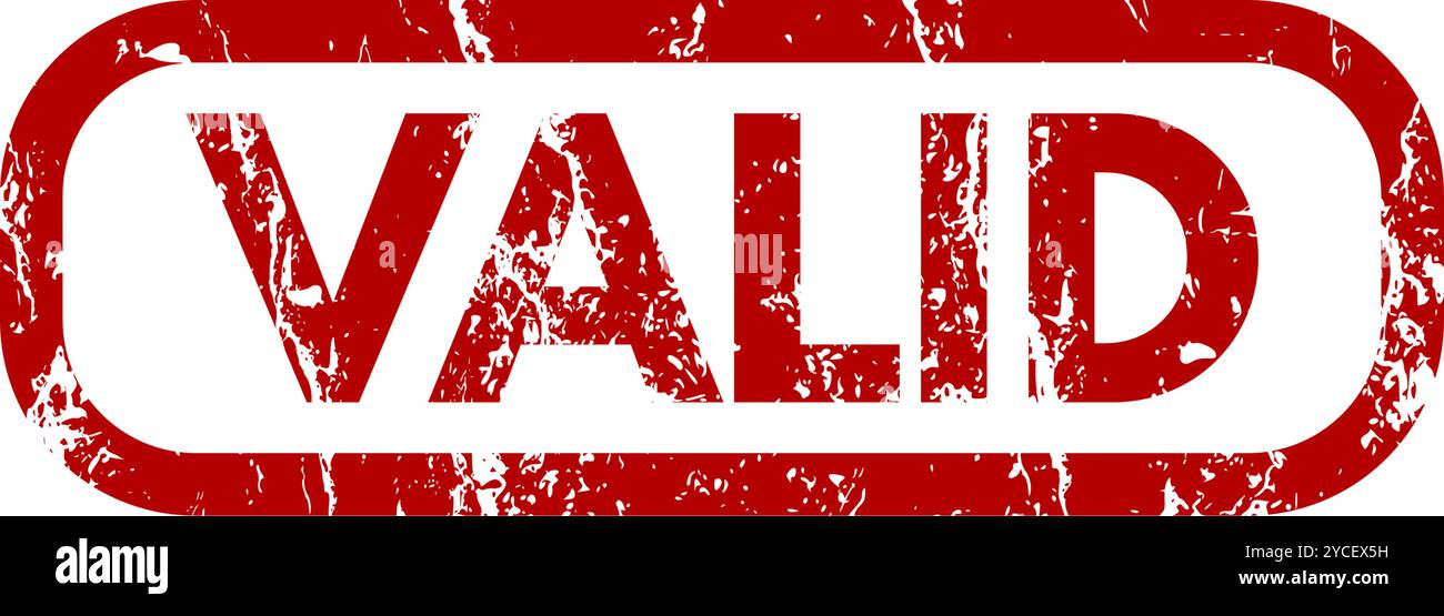 Gültig - roter Gummistempel mit Grunge-Effekt Stock Vektor