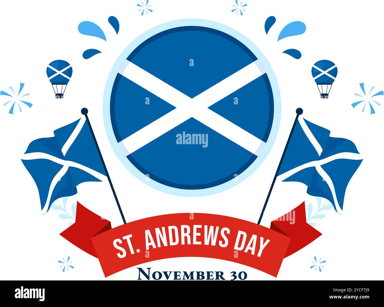 Happy St Andrew's Day Vektor-Illustration am 30. November, mit der Schottland-Flagge in einer National Holiday Celebration mit flachem Hintergrund Stock Vektor