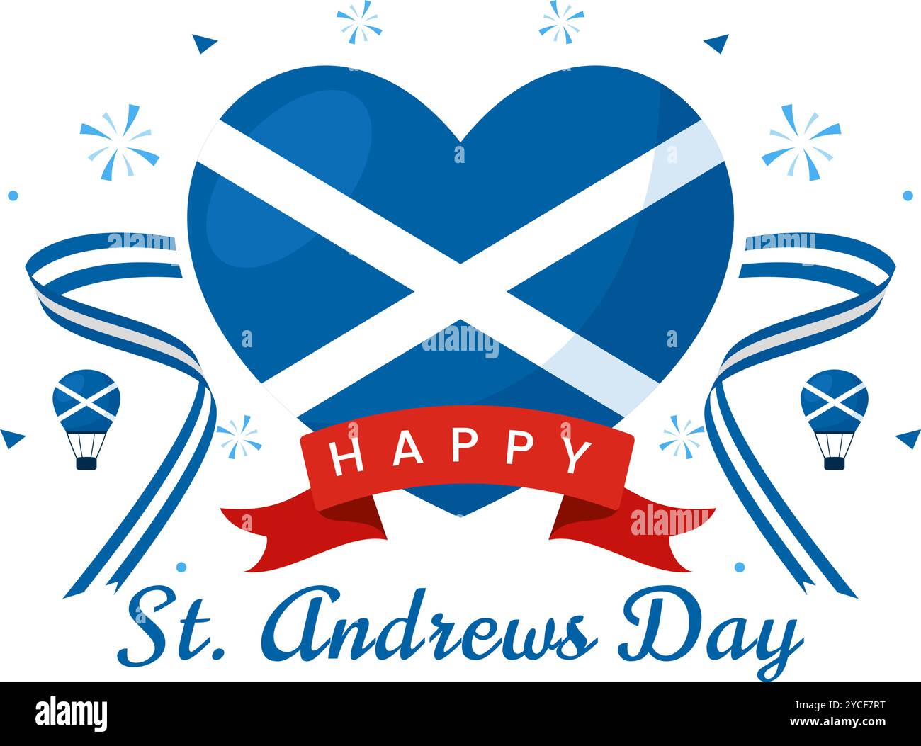 Happy St Andrew's Day Vektor-Illustration am 30. November, mit der Schottland-Flagge in einer National Holiday Celebration mit flachem Hintergrund Stock Vektor