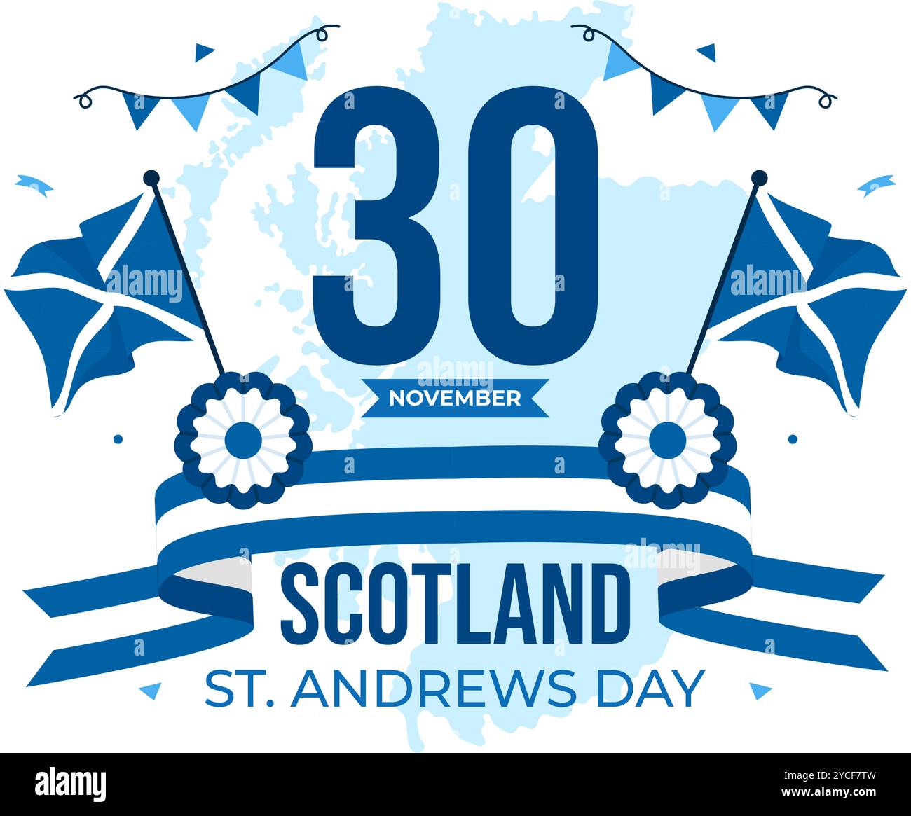 Happy St Andrew's Day Vektor-Illustration am 30. November, mit der Schottland-Flagge in einer National Holiday Celebration mit flachem Hintergrund Stock Vektor