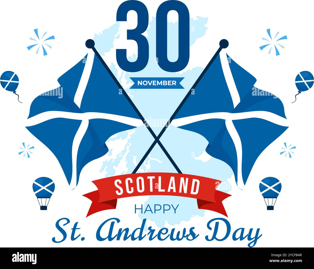 Happy St Andrew's Day Vektor-Illustration am 30. November, mit der Schottland-Flagge in einer National Holiday Celebration mit flachem Hintergrund Stock Vektor