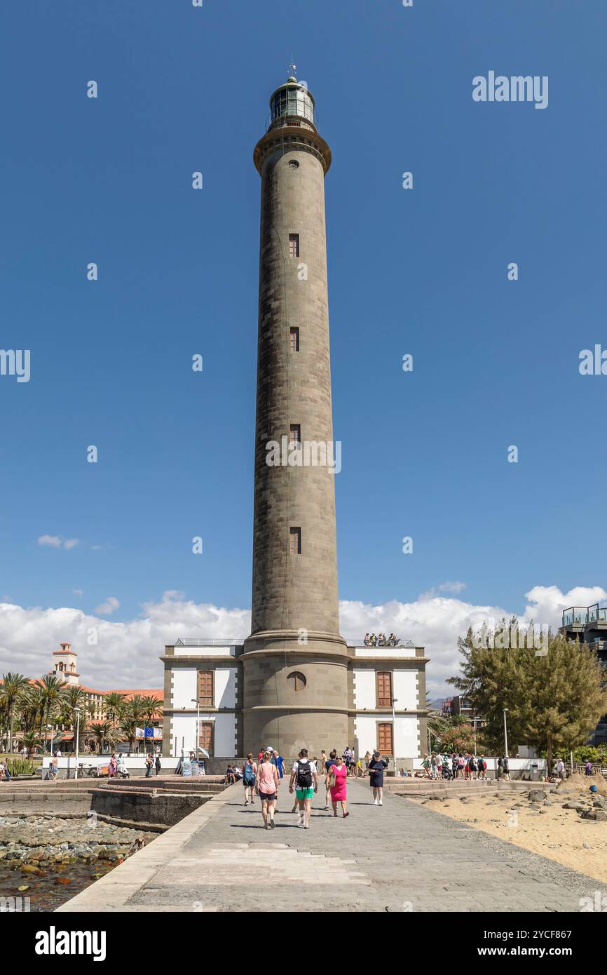 Faro de Maspalomas Leuchtturm, Maspalomas, Gran Canaria, Kanarische Inseln, Spanien Stockfoto