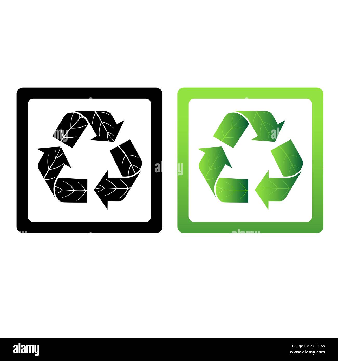 Illustration der Vektor Recycling Symbole Stockfoto