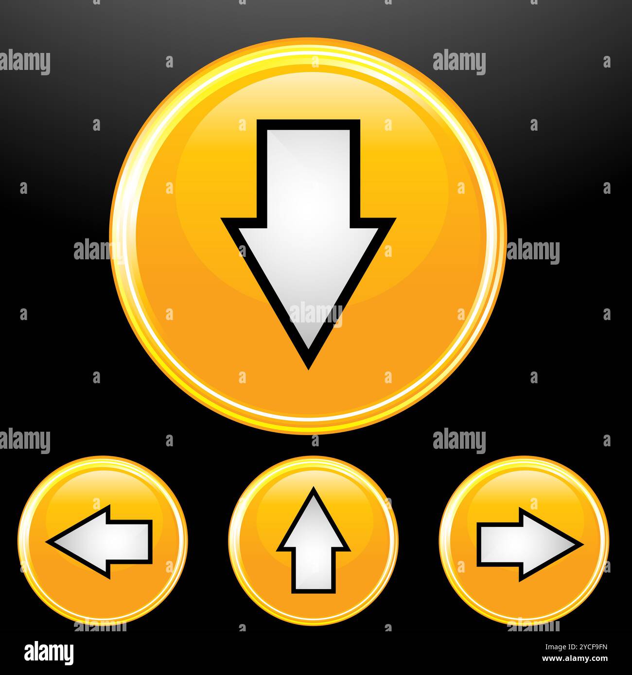 Illustration der Satz von Vektor Icon Pfeil in die andere Richtung Stockfoto