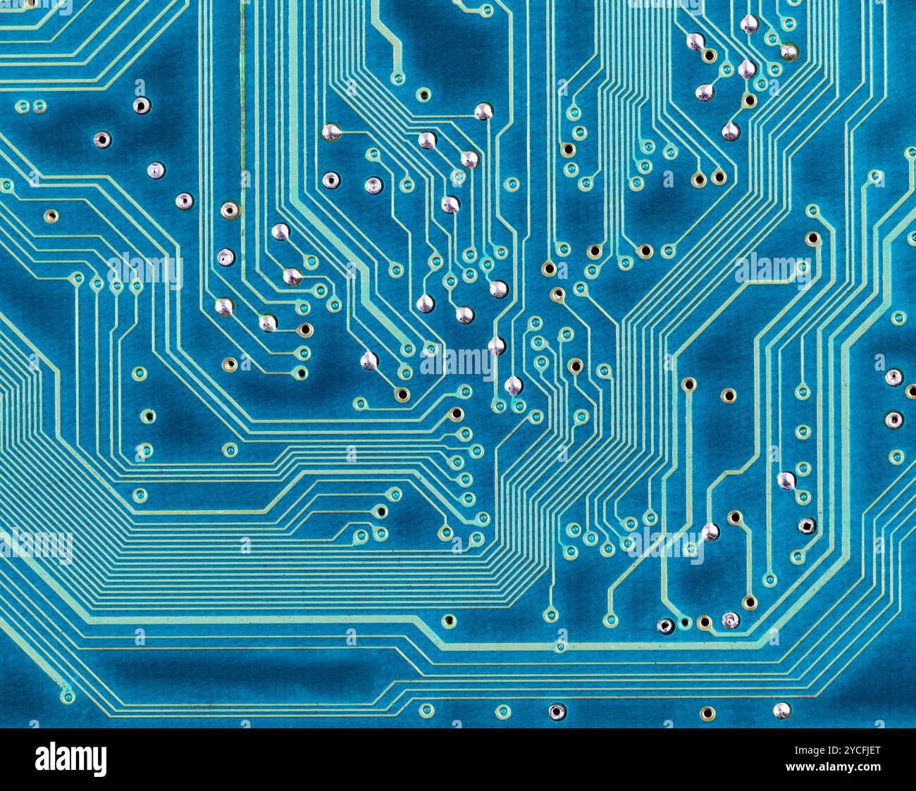 Blauer Hintergrund des alten Computerplatzes Stockfoto