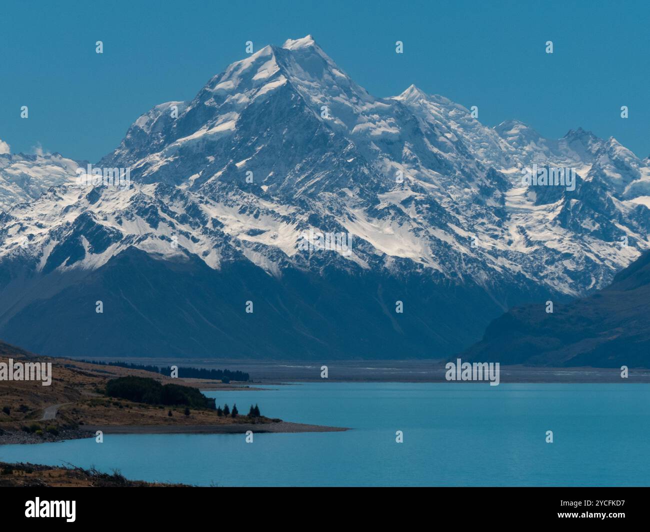 Südliche Alpen, Mount Cook und Lake Pukaki Stockfoto