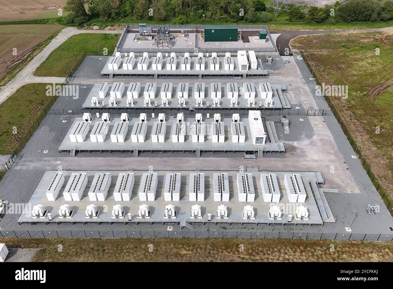 Das Pillswood Battery Energy Storage System (BESS) Cottingham, East Yorkshire Stockfoto