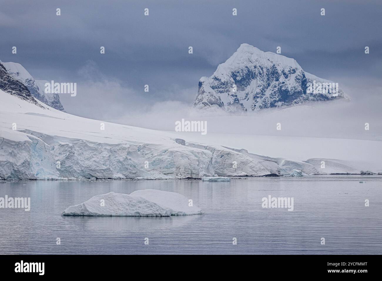 Eisschollen vor der antarktischen Küste. Antarktische Halbinsel, Antarktis. Stockfoto