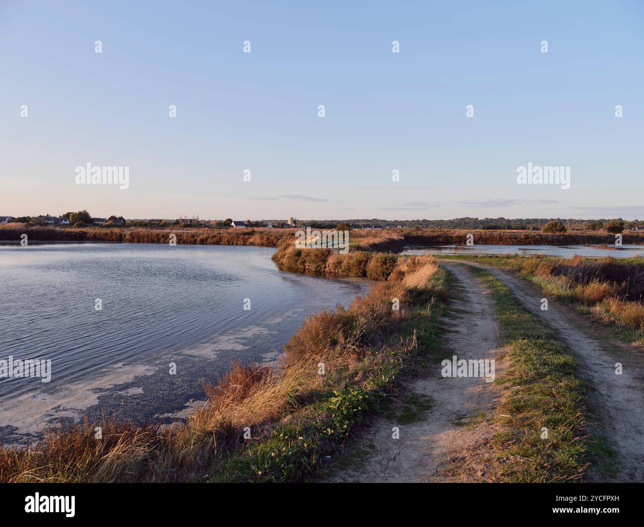 Ein Bauernhof in den Salzwiesen von Guerande - Departement Loire-Atlantique, Bretagne, Frankreich Stockfoto