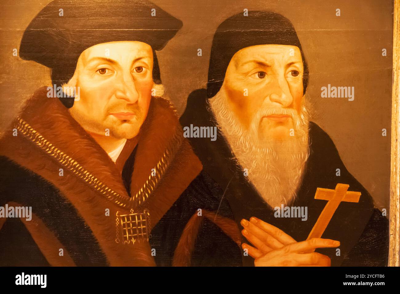 England, Kent, Hever, Hever Castle, Porträt der katholischen Märtyrer Thomas More und John Fisher Stockfoto