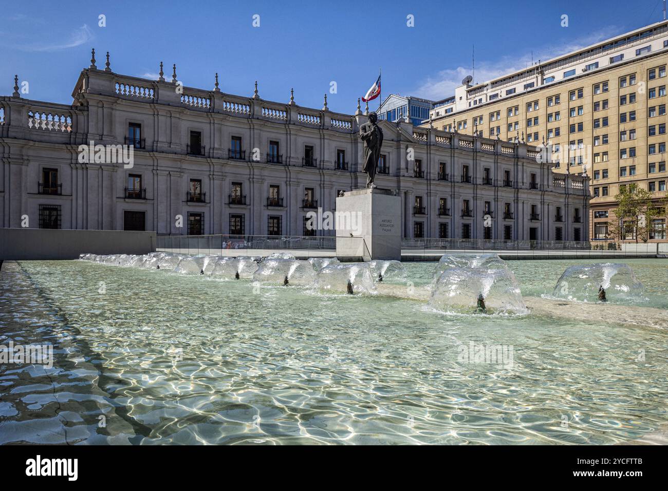 Palacio de la Moneda (chilenischer Präsidentenpalast). Santiago de Chile, Region Metropolitana, Chile. Stockfoto
