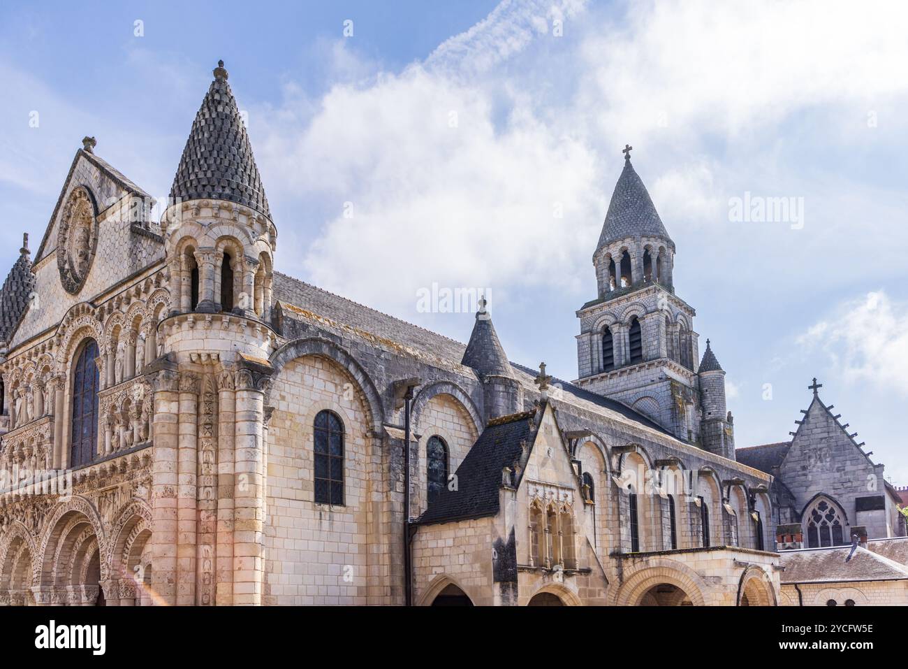 Eglise Notre-Dame la Grande in Poitiers in der Provinz Vienne Nouvelle-Aquitaine in Frankreich Stockfoto