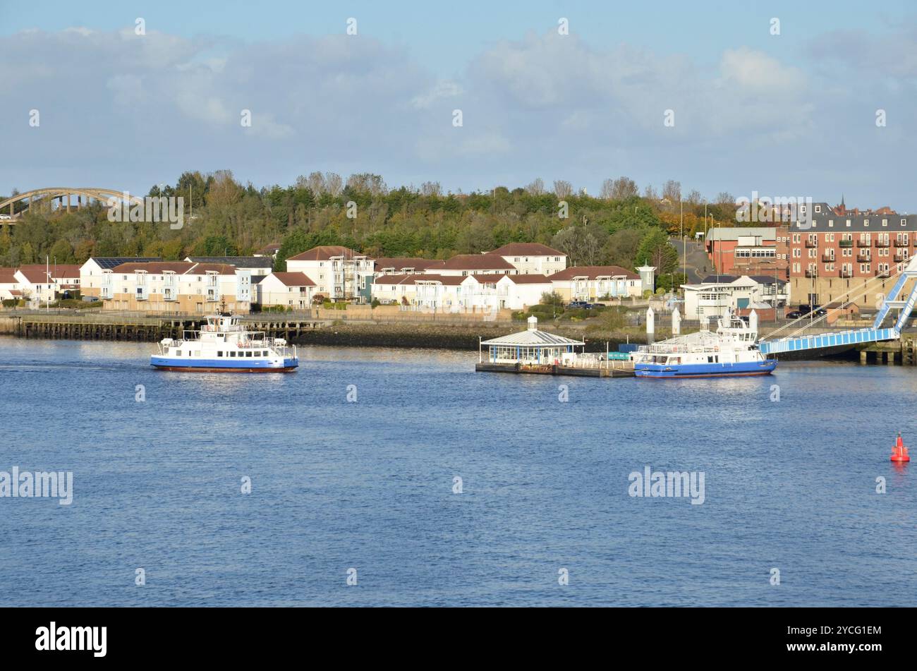 Tyne Ferries an den South Shields legen am Fluss Tyne in Nordengland an Stockfoto