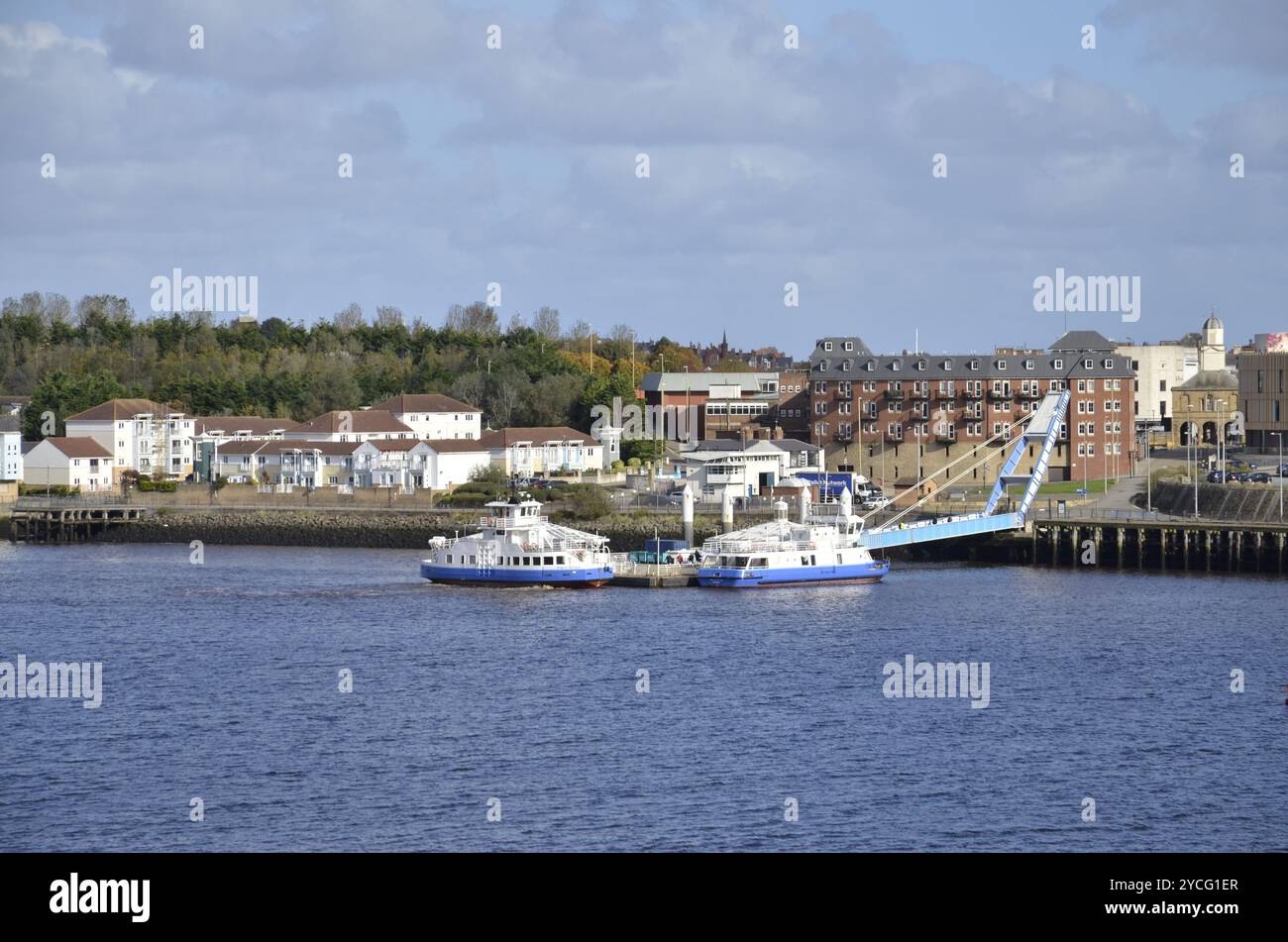 Tyne Ferries an den South Shields legen am Fluss Tyne in Nordengland an Stockfoto