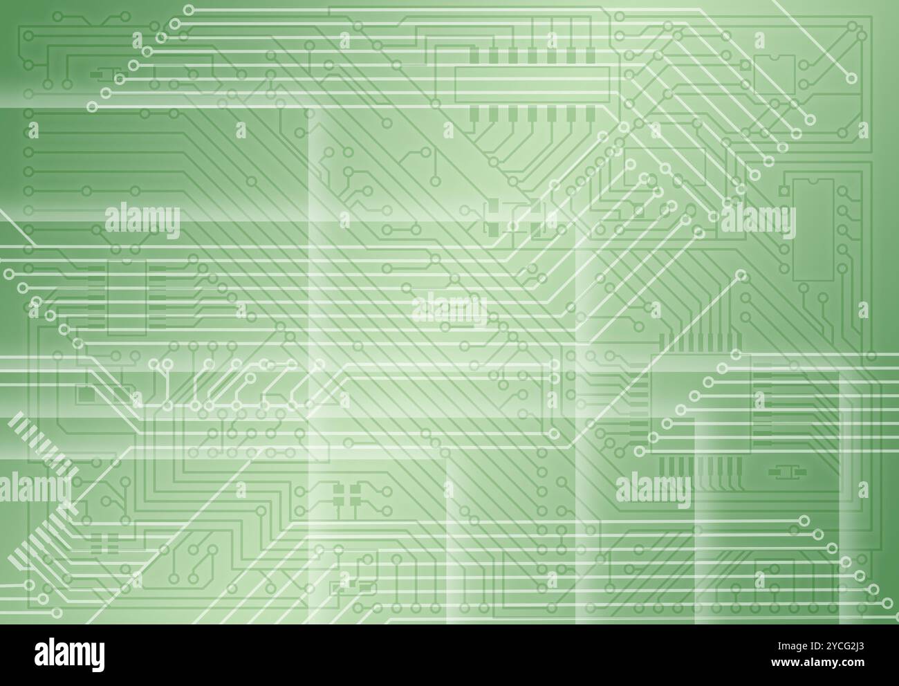 Industrieller elektronischer hellgrüner Hintergrund Stockfoto