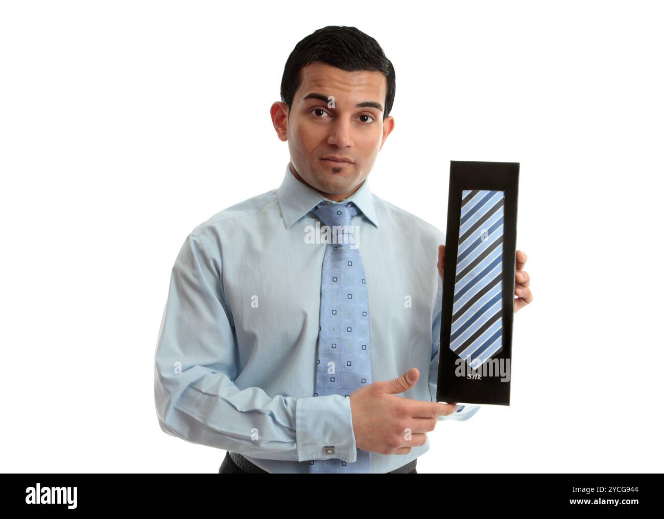 Verkäufer mit einem Unentschieden Stockfoto