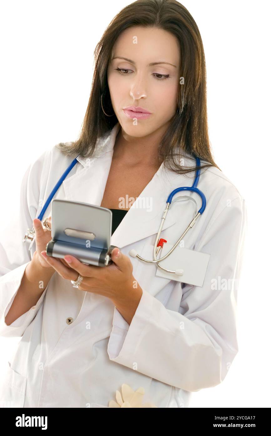 Doktor oder Krankenschwester, die die Fakten bekommen Stockfoto