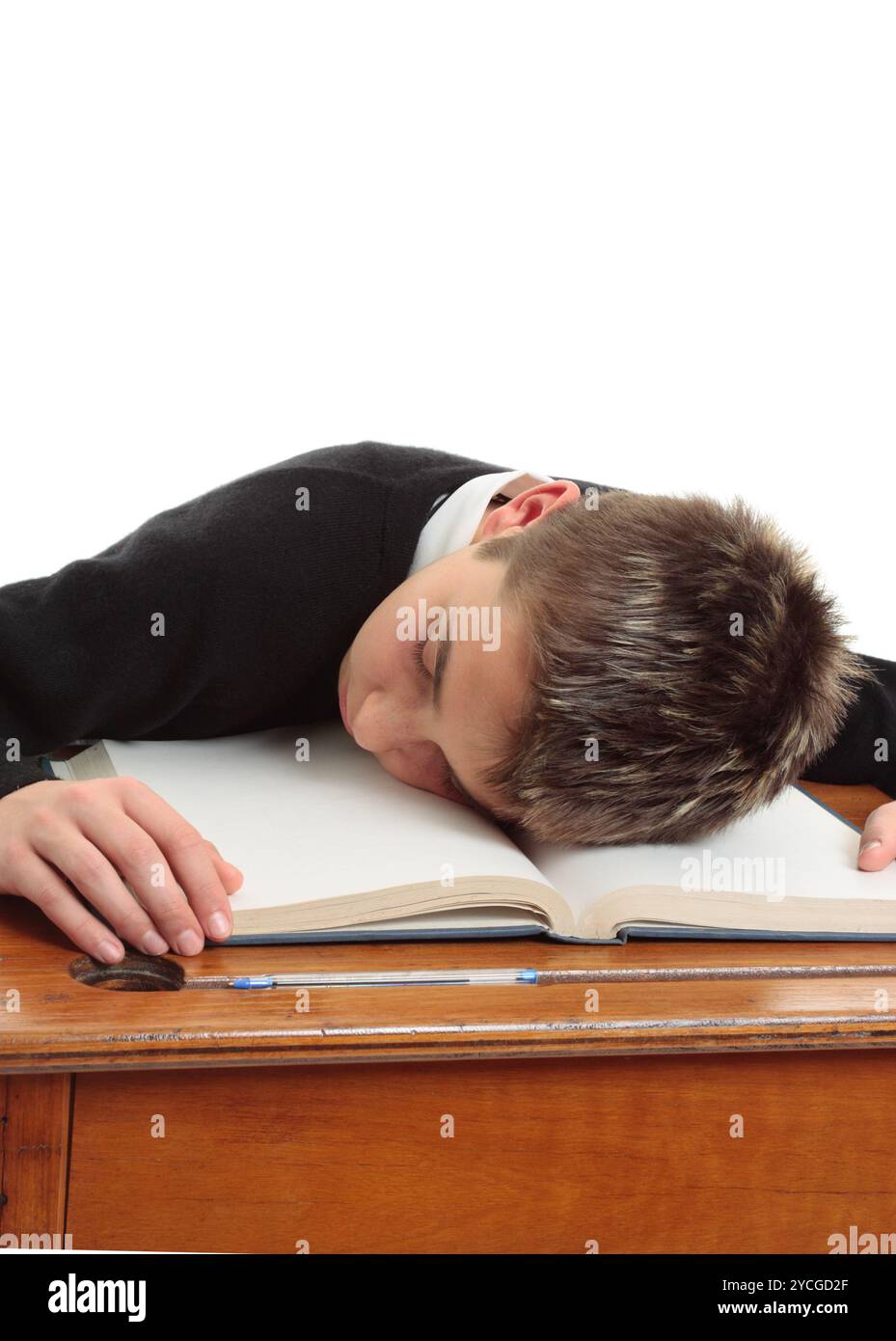 Müde oder gelangweilt Schüler Stockfoto
