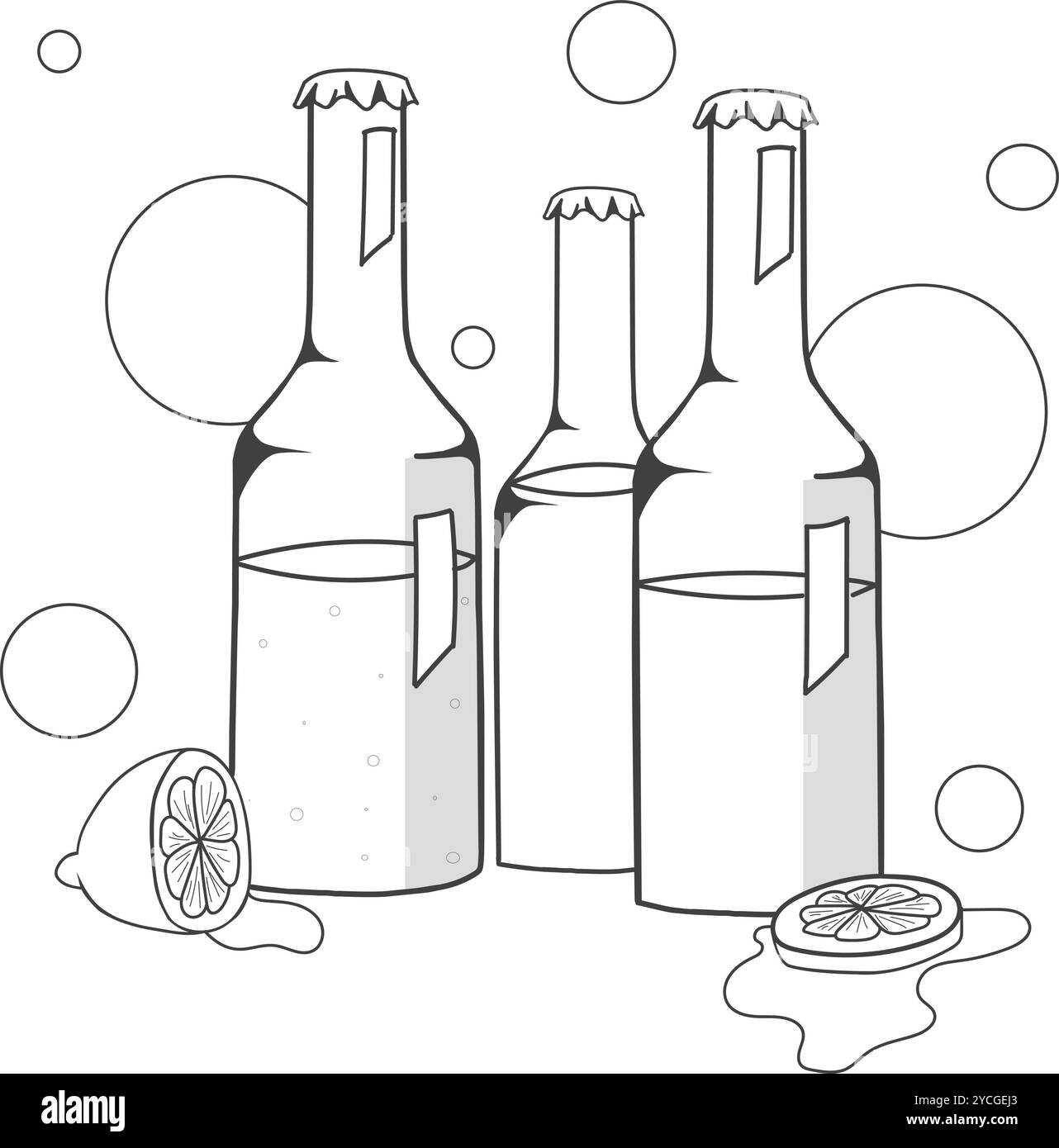 Flaschen mit Alkoholvektor-Illustration Stock Vektor