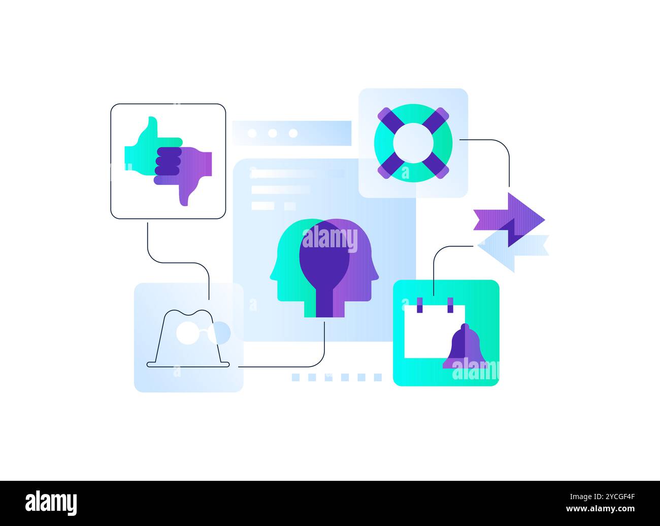 Geschäftliche Probleme und Lösungen – Illustration im flachen Design Stock Vektor