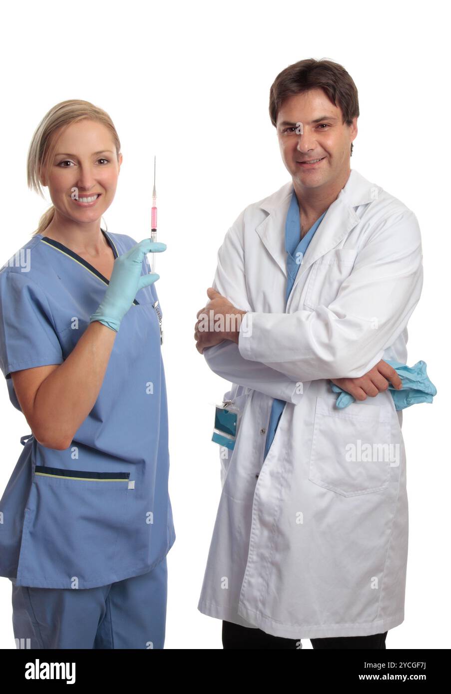 Chirurg und Gestrüpp Krankenschwester Stockfoto