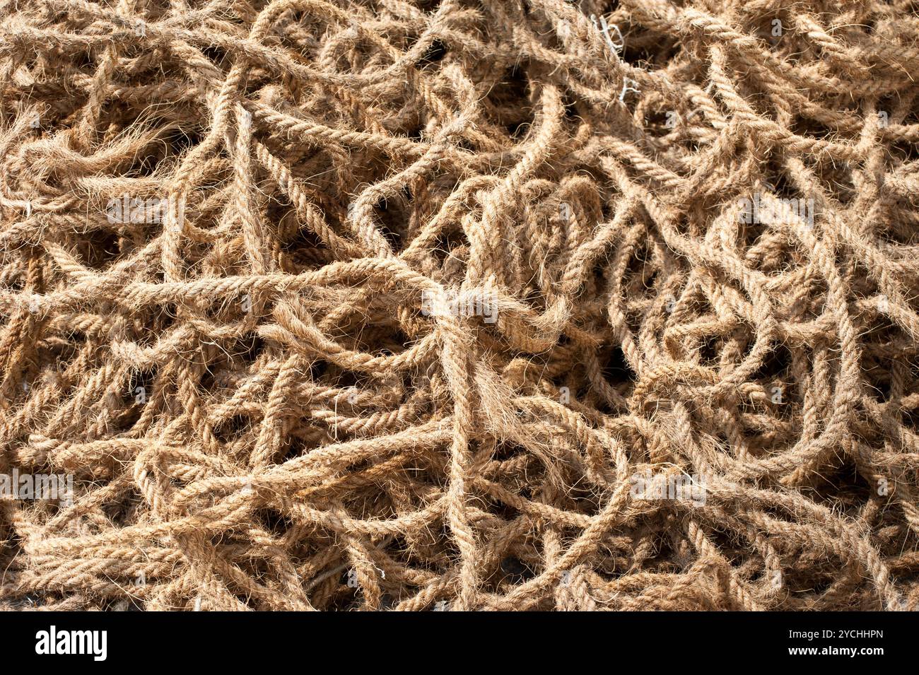 Grobe Kokosnuss Seil Hintergrund Stockfoto