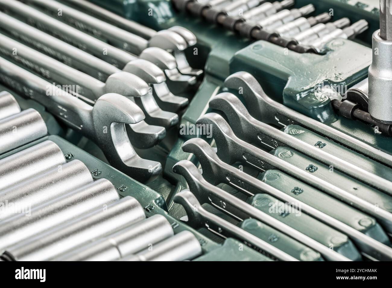 Box mit den Werkzeugen Stockfoto