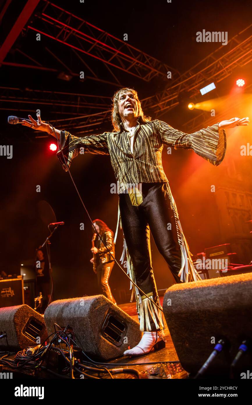 Mailand Italien - 21. oktober 2024. Die britische Rockband THE STRUTS tritt live auf der Bühne von Fabrique während der „Grand Union Tour“ auf. Stockfoto