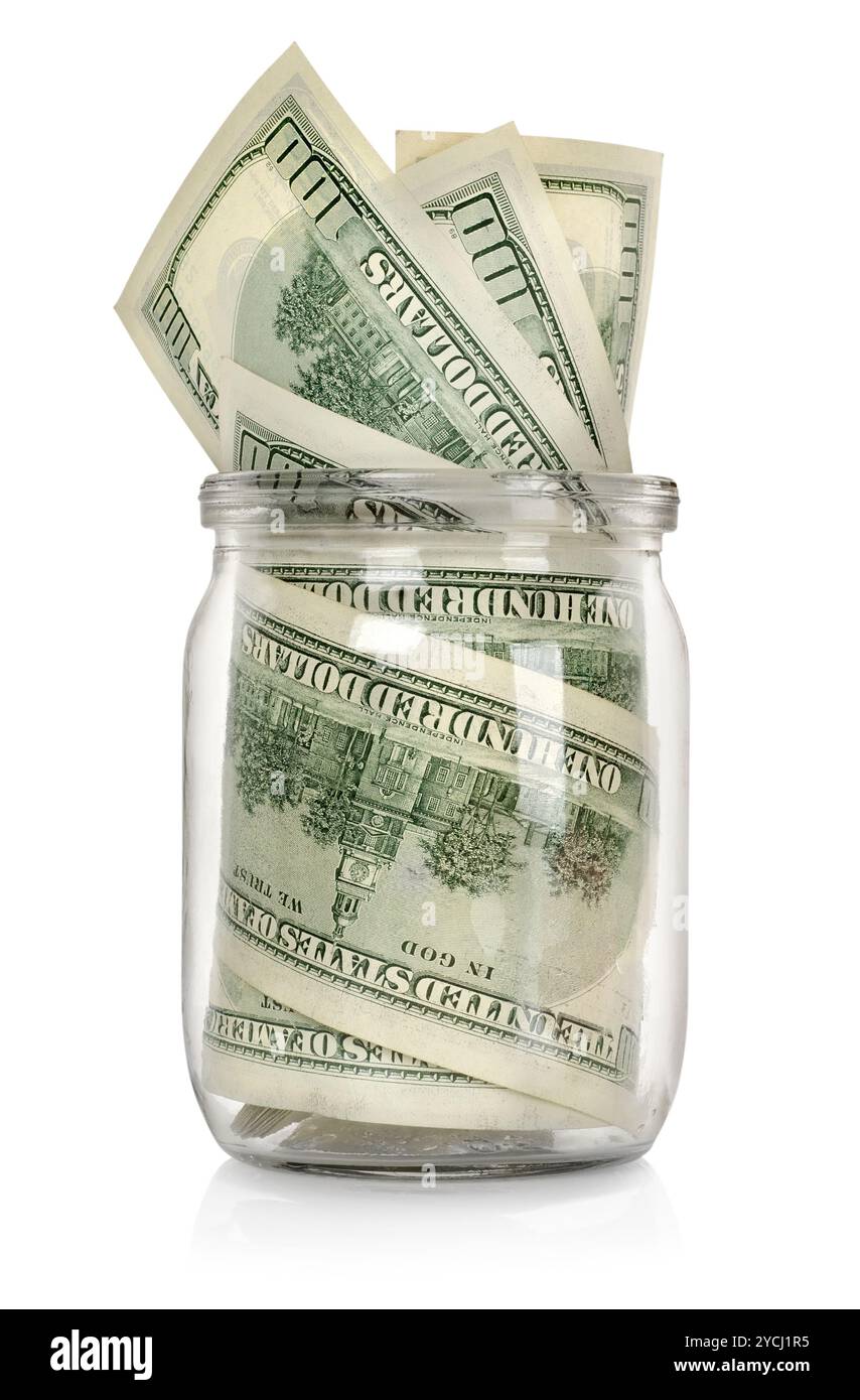 Geld im Glas Stockfoto