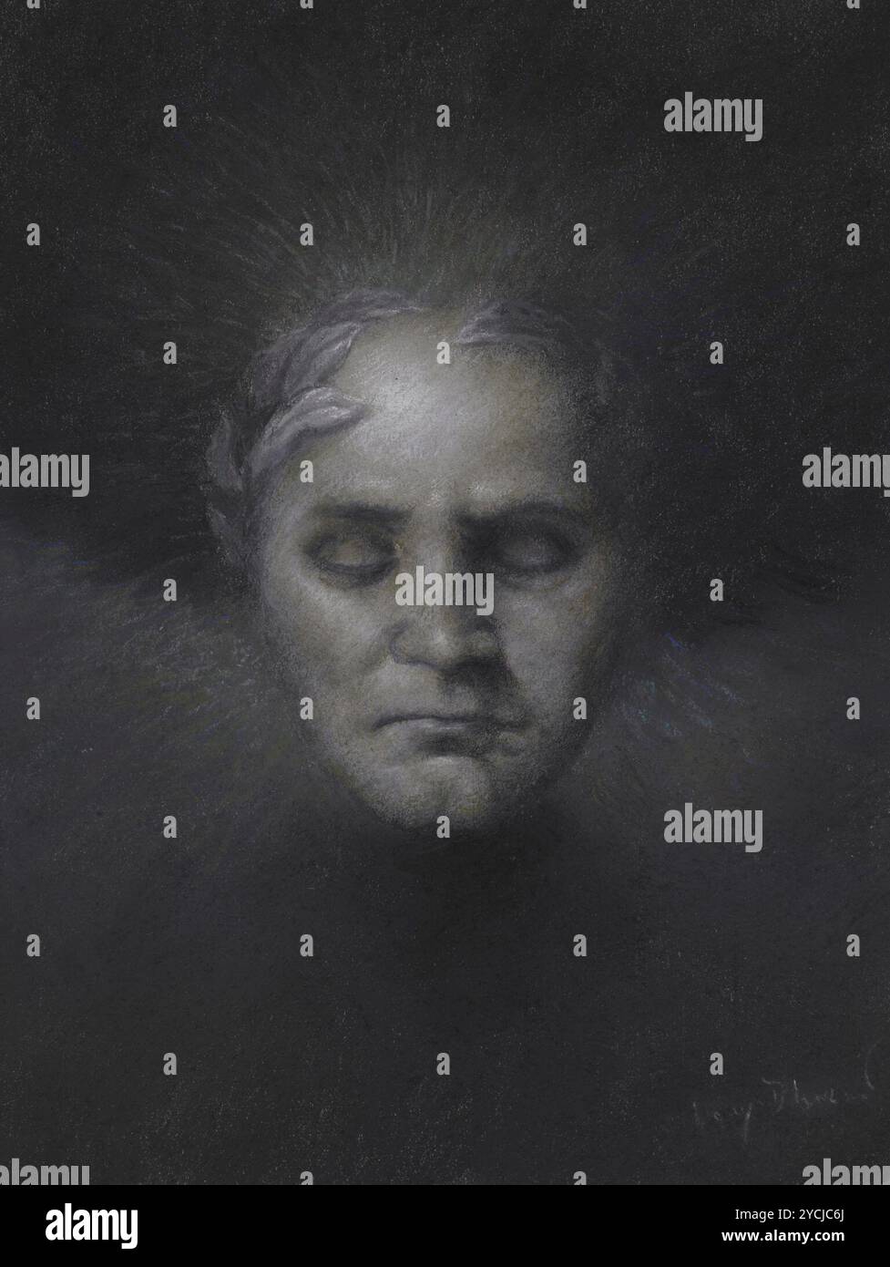 Le génie de Ludwig van Beethoven ('der Geist von Ludwig van Beethoven') um 1906-1910, Pastell von Lucien Lévy-Dhurmer Stockfoto Le génie de Ludwig van Beethoven ('der Geist von Ludwig van Beethoven') um 1906-1910, Pastell von Lucien Lévy-Dhurmer Stockfoto