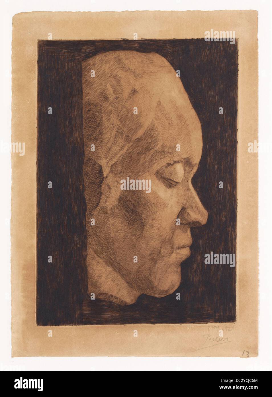 Ludwig van Beethoven 'Todesmaske', diese wurde tatsächlich gemacht, während Ludwig noch lebte. Hergestellt von Franz Klein. Stockfoto