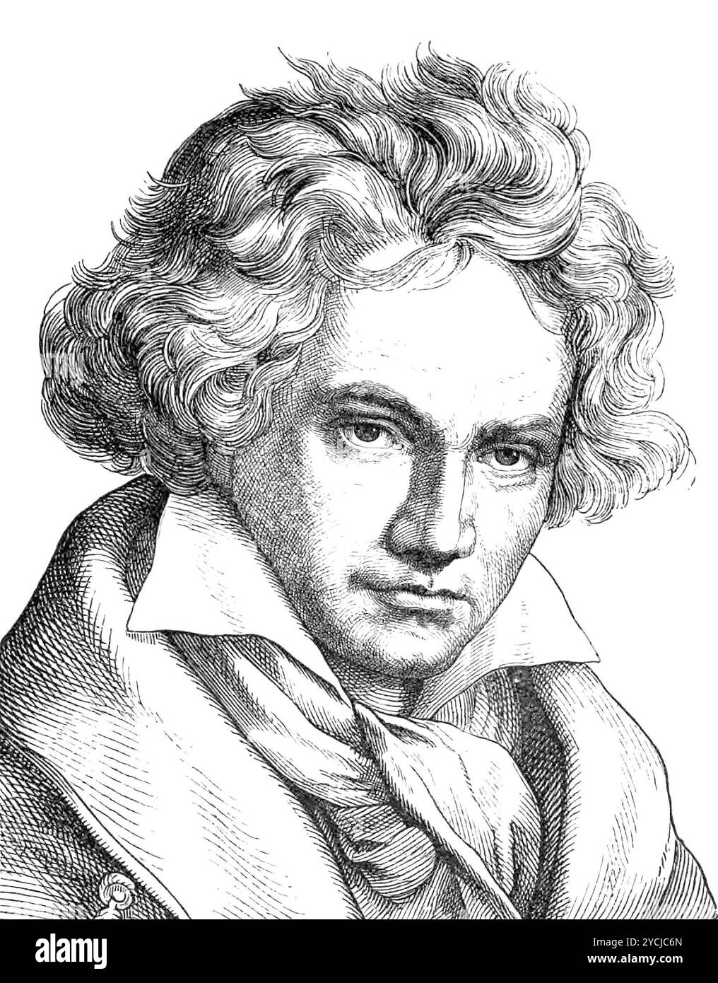 Ludwig van Beethoven Zeichnung, 1854 - Emil Eugen Sachse (1828–1887) Stockfoto